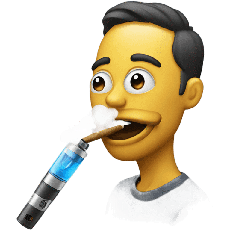 regular emoji hitting a vape  emoji