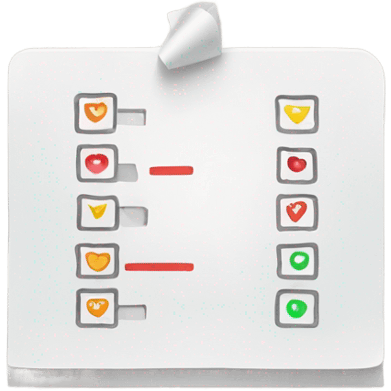 Create a minimal checklist emoji with YES/NO boxes. Use a minimalist style that emphasizes simplicity. emoji