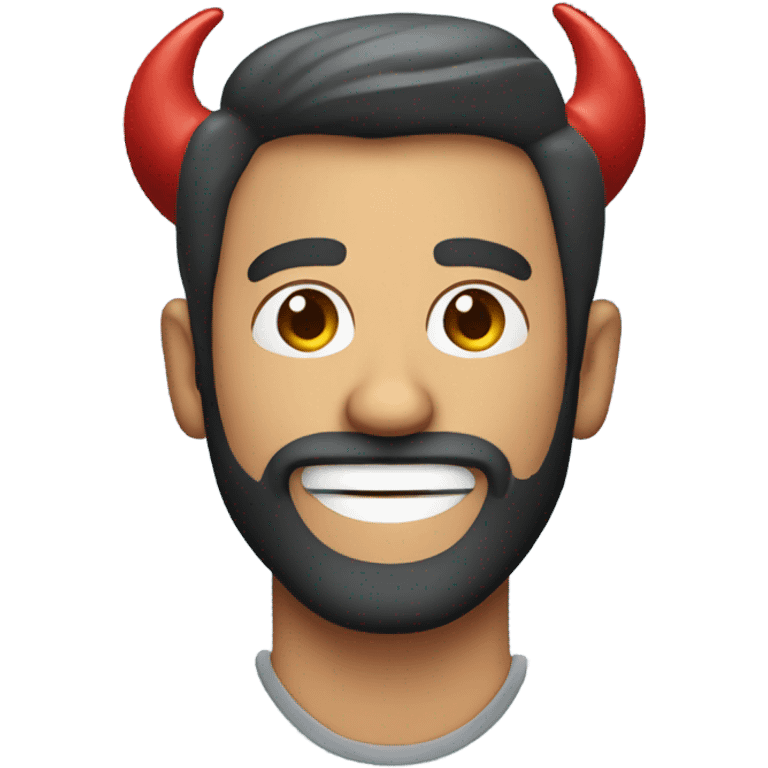 smiling man with beard with two devil horns  emoji