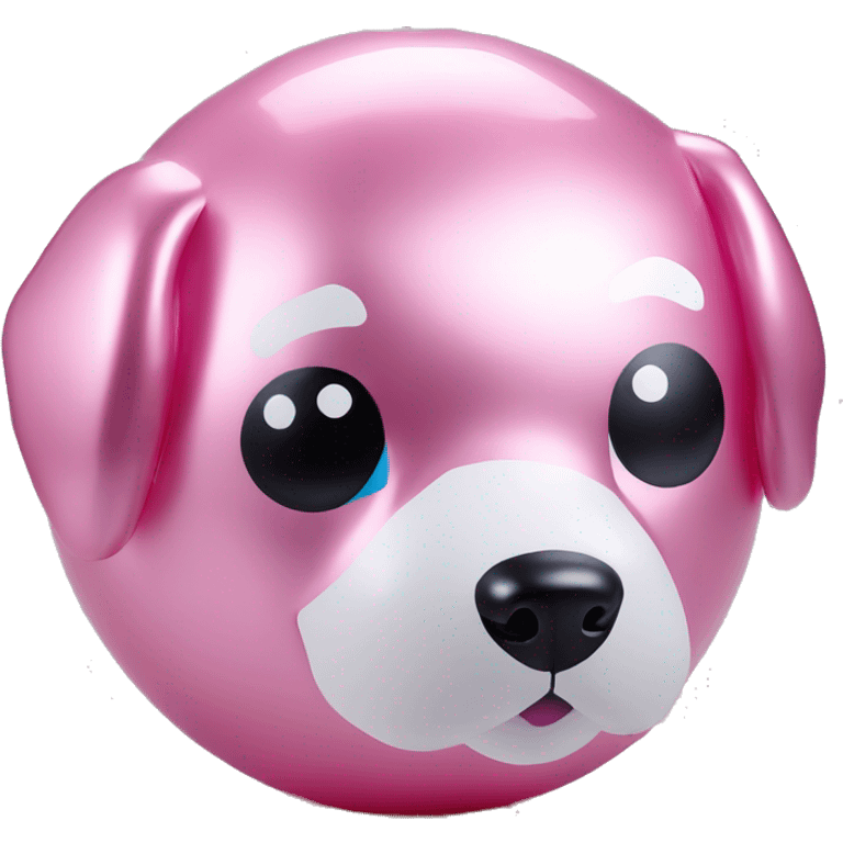 inflatable dog ball figurine in delicate pink metallic color emoji