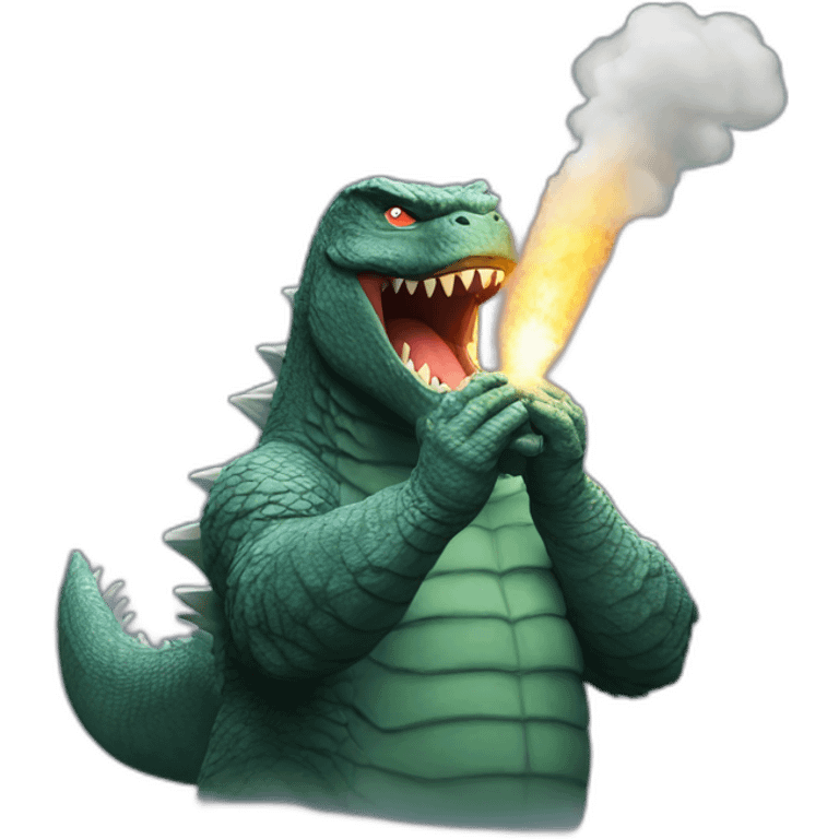 godzilla blowing a kiss emoji