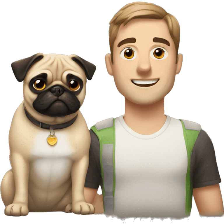 A guy and a pug emoji