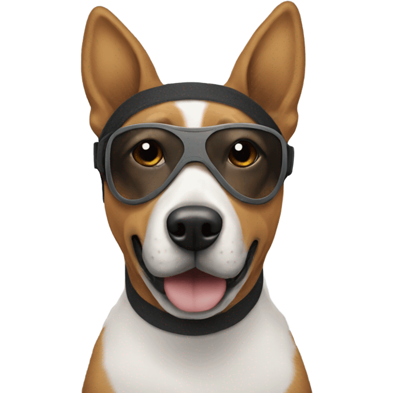 Dog wearing skimask emoji