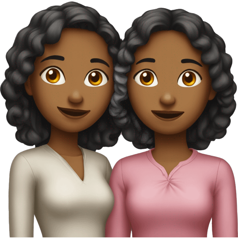 Two sisters love emoji