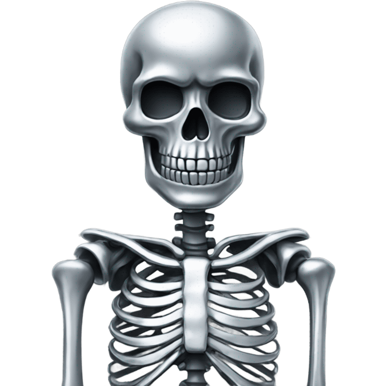 Skeleton made out of chrome emoji