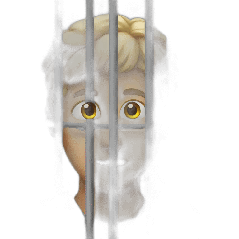 Prisoner behind jail bars emoji