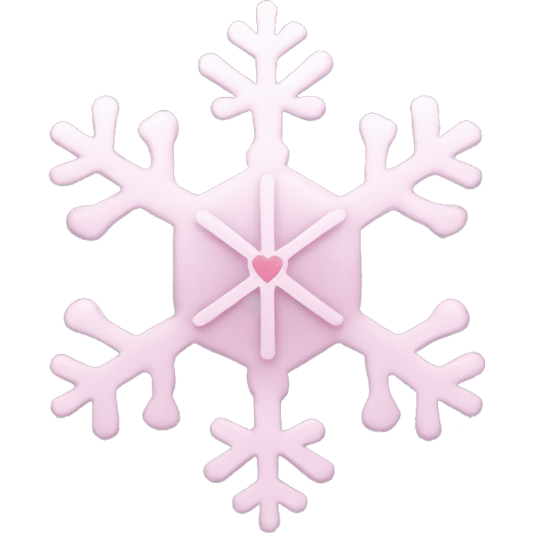 pale pink snowflake with heart emoji