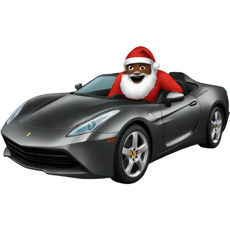 black santa in a sports car emoji