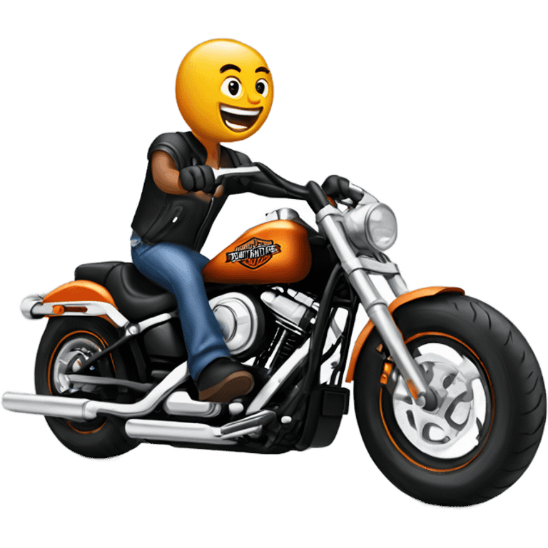 Harley Davidson wheelie emoji