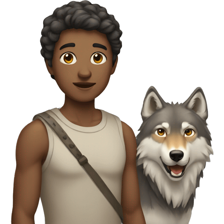 humans and wolves emoji