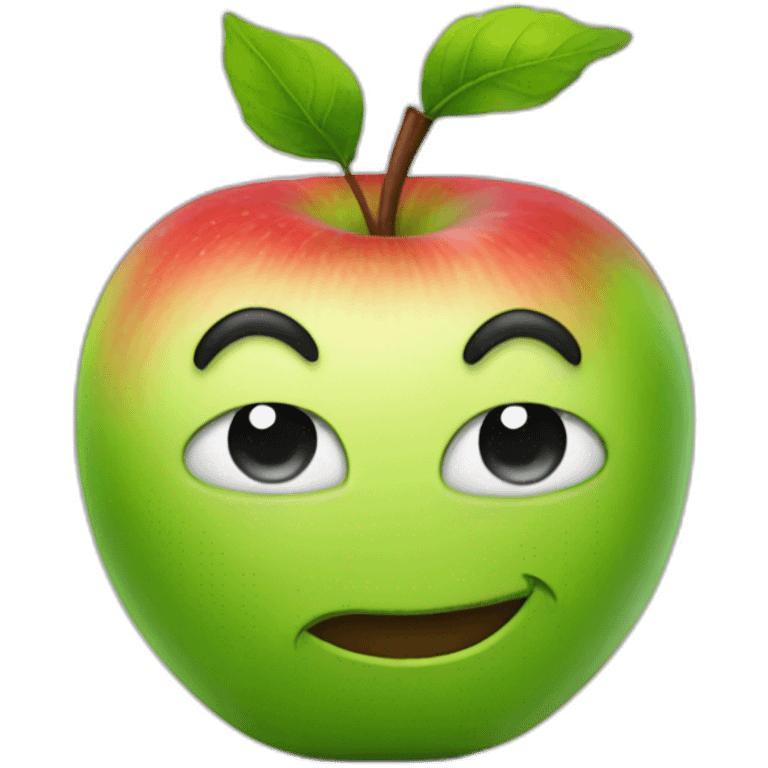 smirking apple emoji