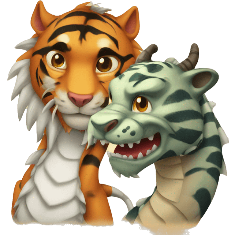 Dragon and tiger  emoji