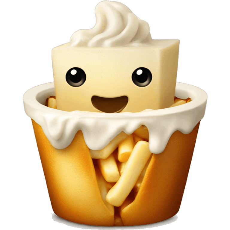 Poutine qui mange une poutine emoji