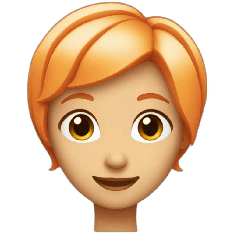 A orange girl smile with short hair without body emoji