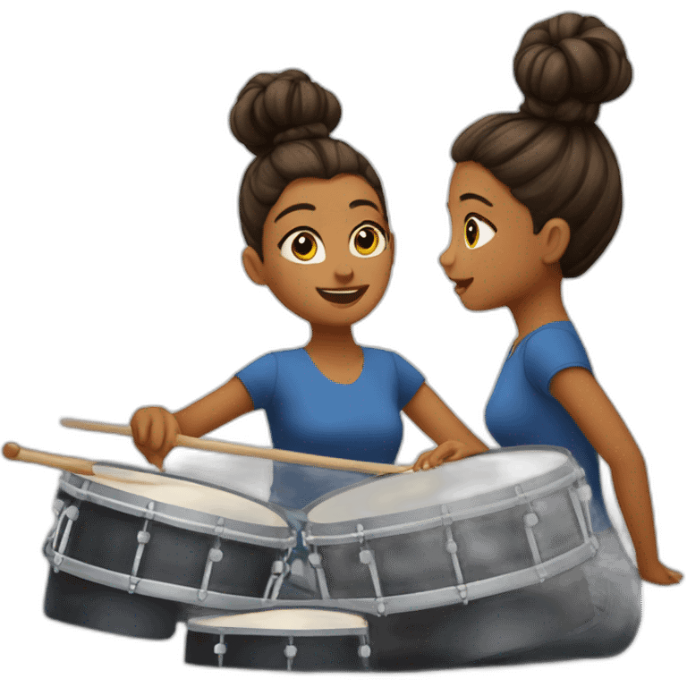 Hair-bun-girl-playing-drums emoji