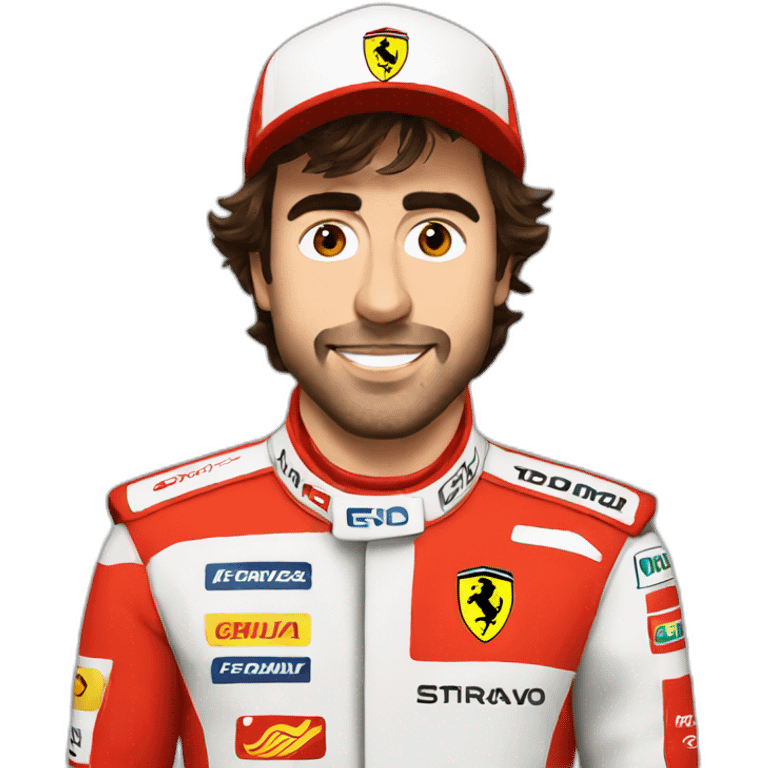 Fernando Alonso as a Ferrari driver emoji