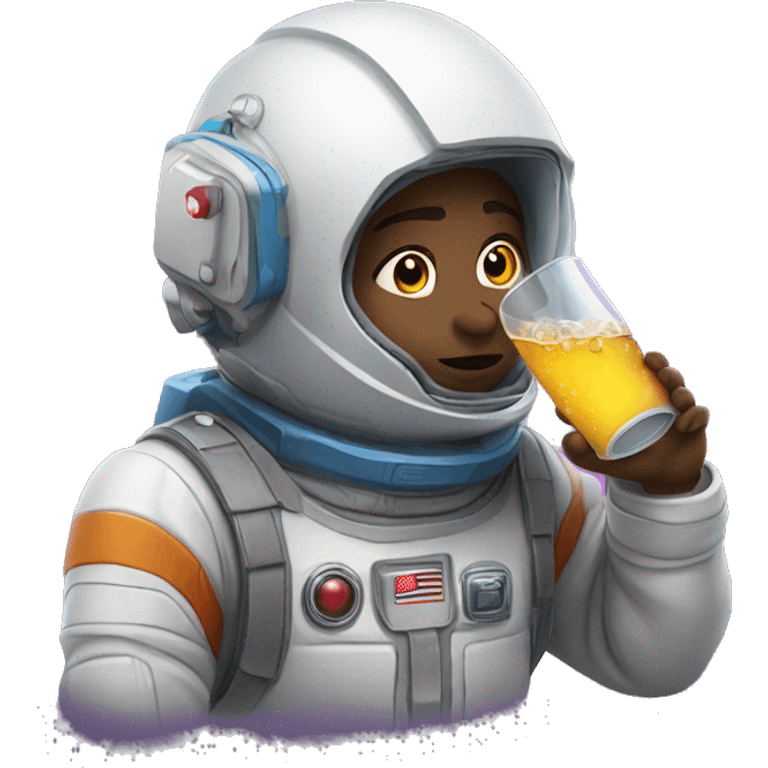 Space cadet drinking a cooler  emoji