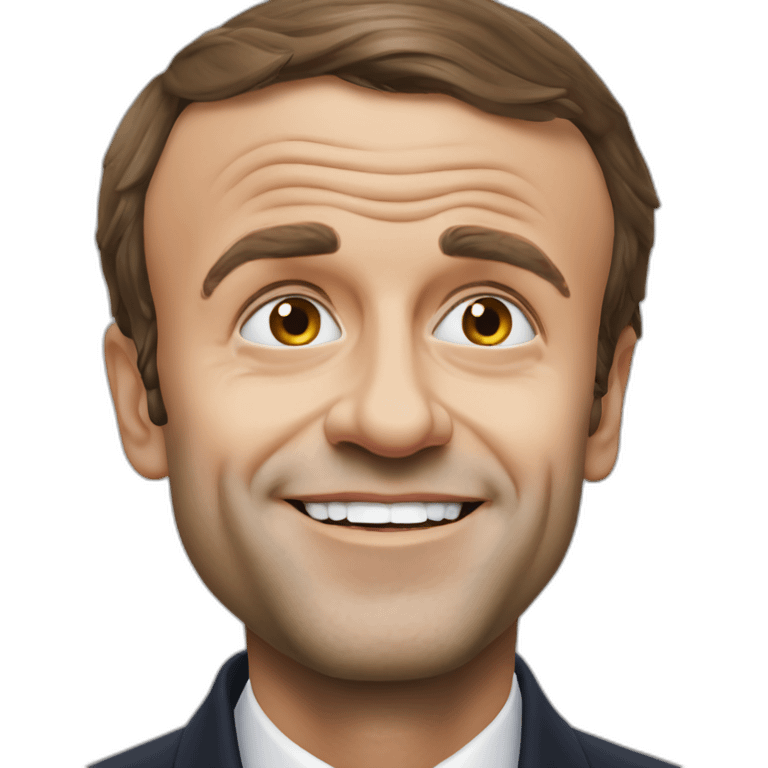 Emmanuel macron qui fait une grimace emoji