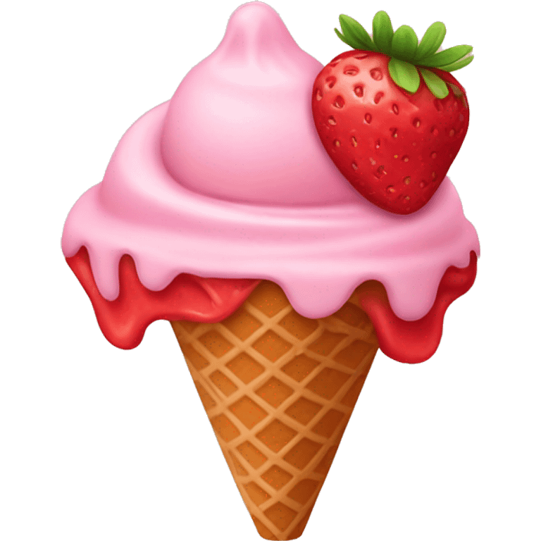 Strawberry ice cream emoji