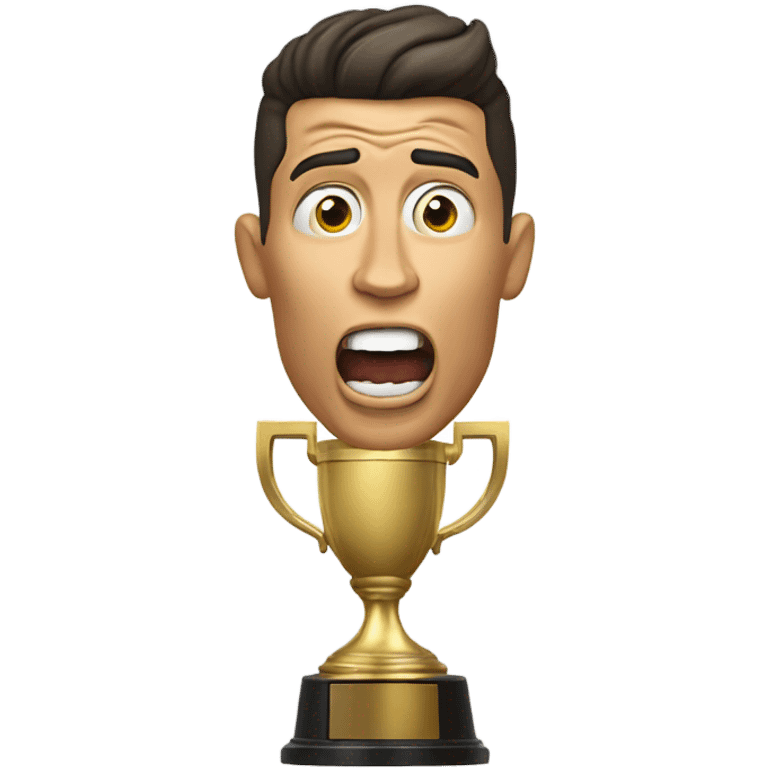 cristiano ronaldo, screaming, trophy emoji