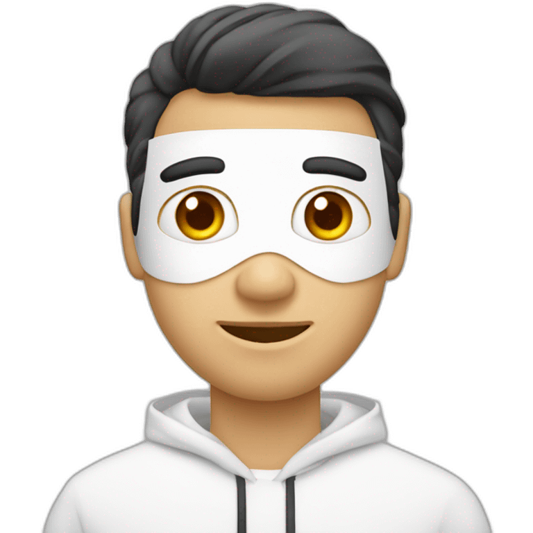 hombre de blanco con capa y mascara blanca emoji