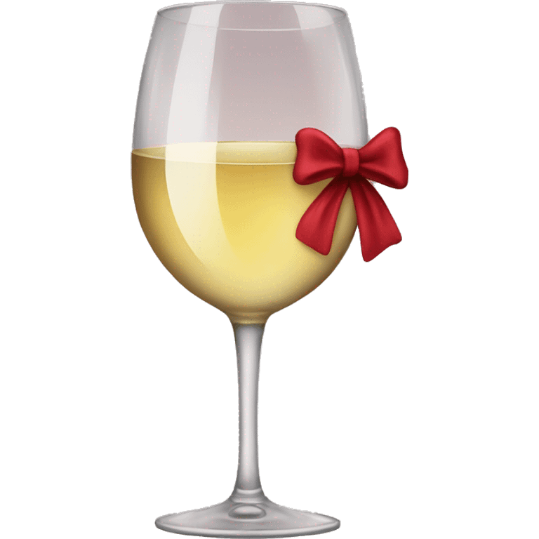 Glass of wine with a bow emoji