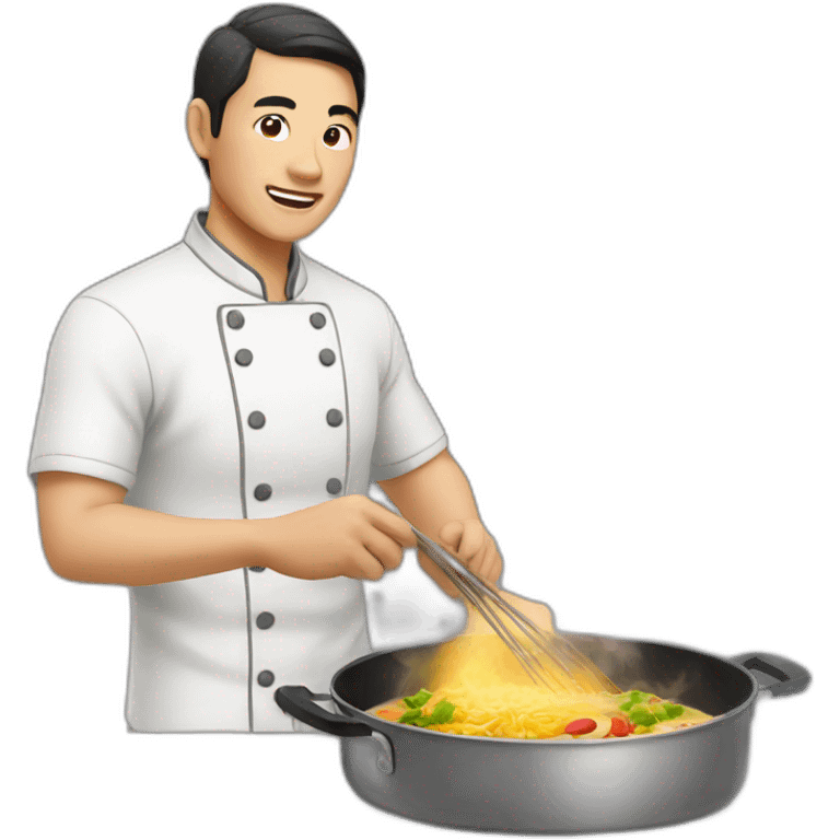 Asian man cooking emoji