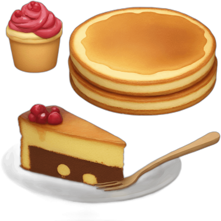 pan and cake and pancake  emoji