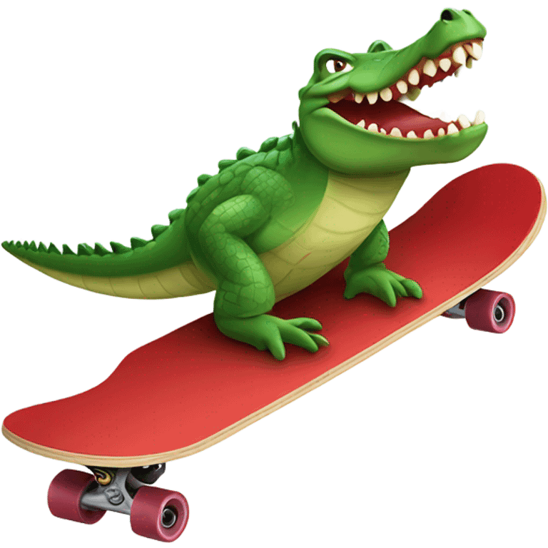 crocodile skateboarding on a red skateboard emoji