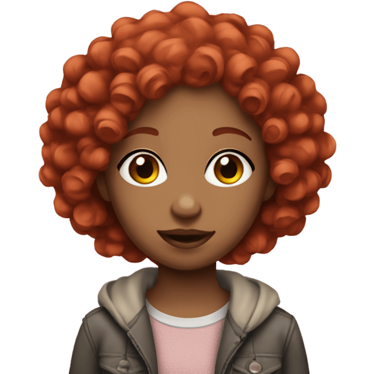 Girl zonbie with red curly hair emoji