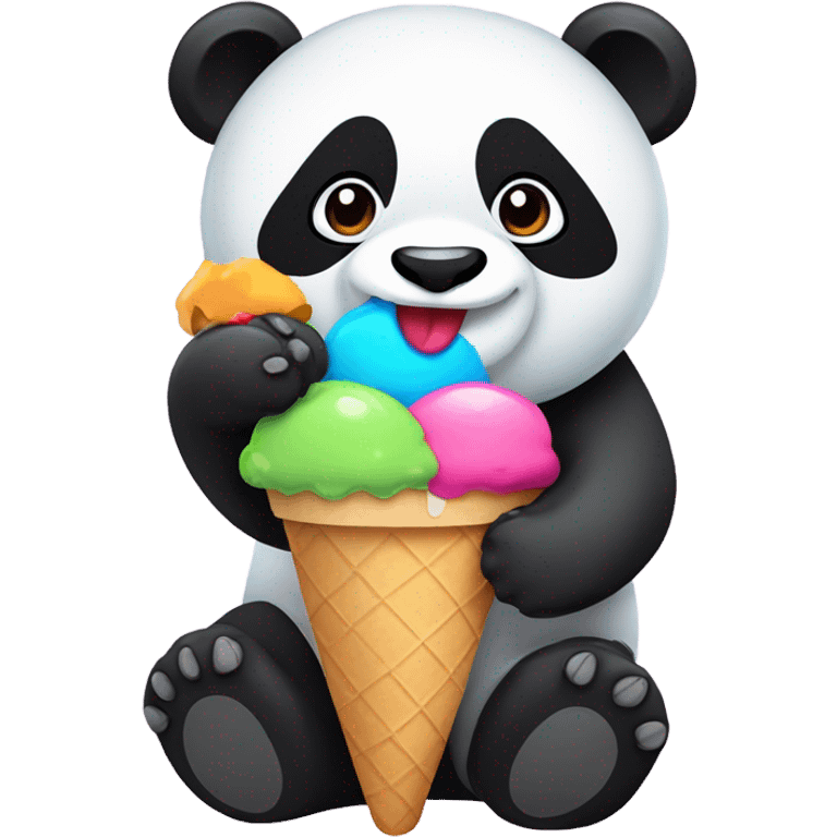 Panda eating ice cream emoji