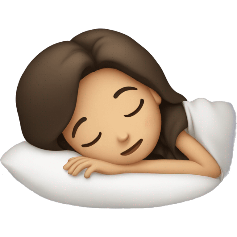 Brunette girl sleeping emoji