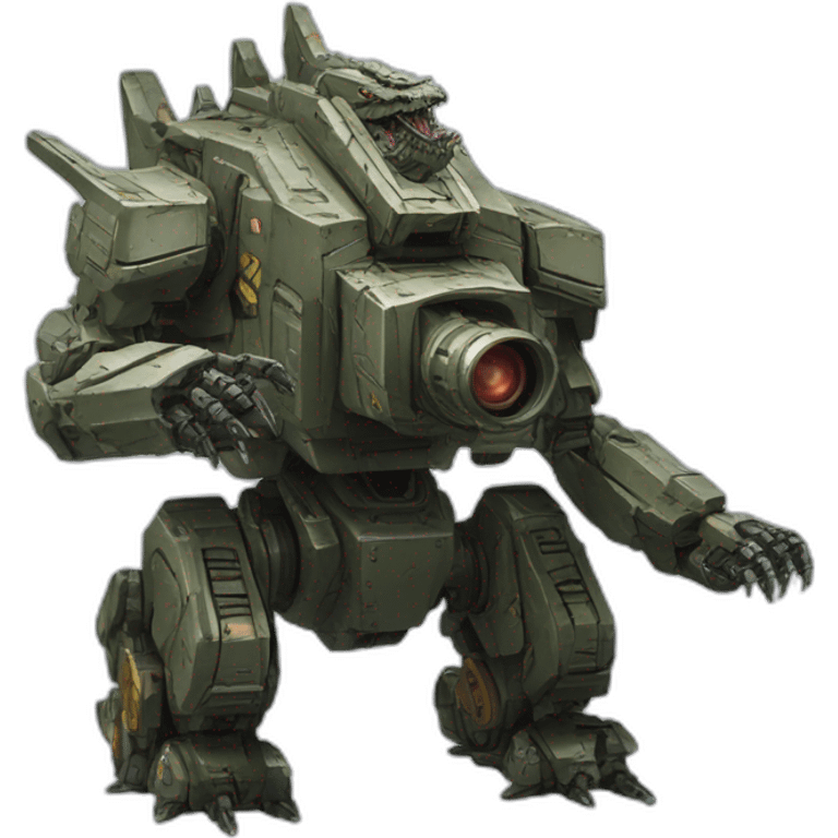 Godzilla mech with artillerie canon emoji