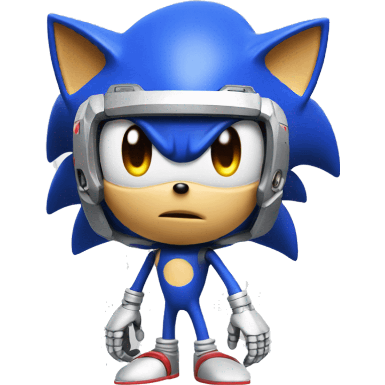 sonic from sony as a cyborg or robot emoji