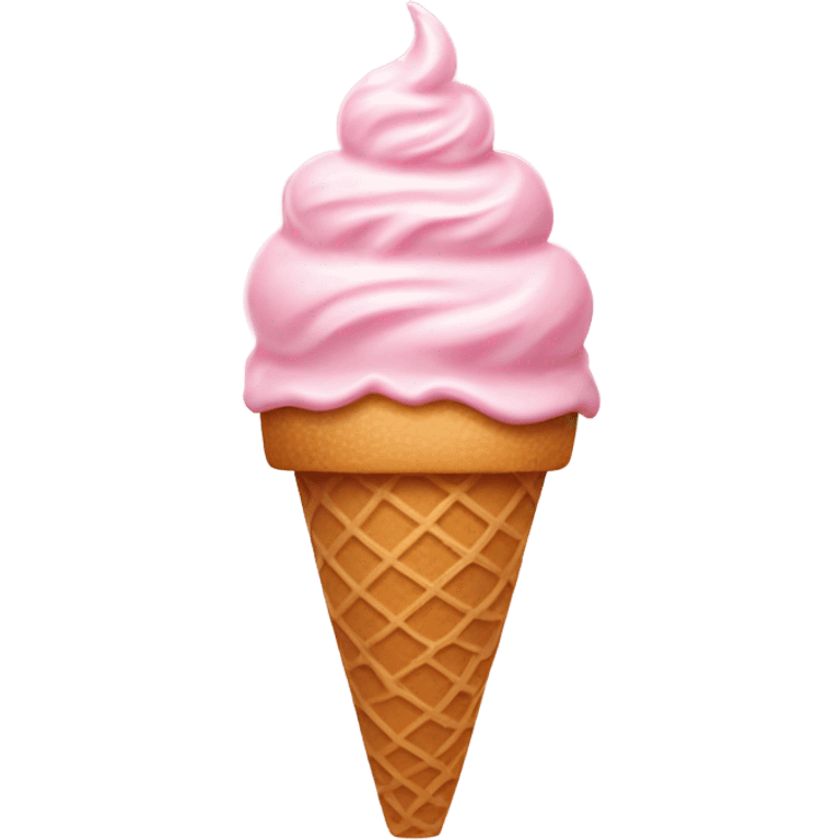 pastel pink ice cream cone emoji