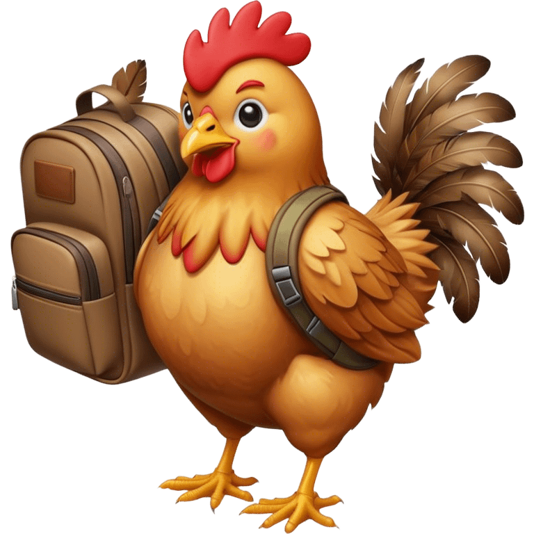 Chicken with backpack emoji