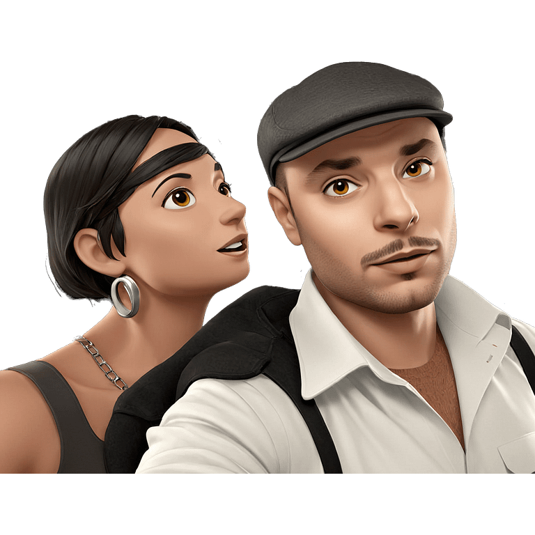 girl and boy in style emoji