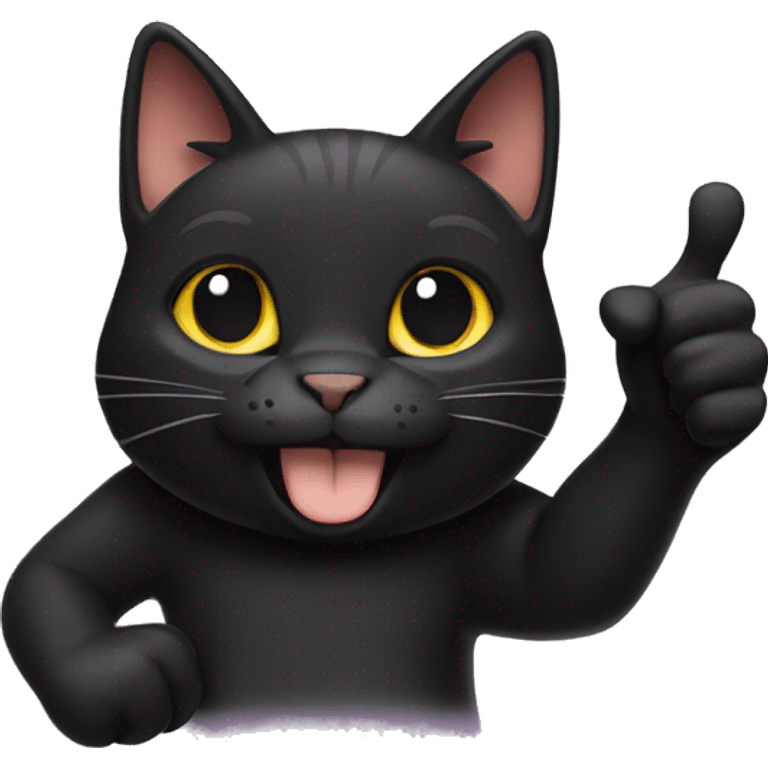 Black cat thumbs up emoji