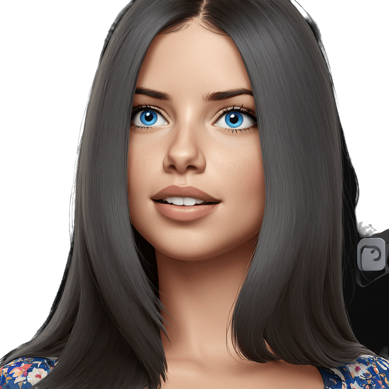 portrait of a girl with blue eyes emoji