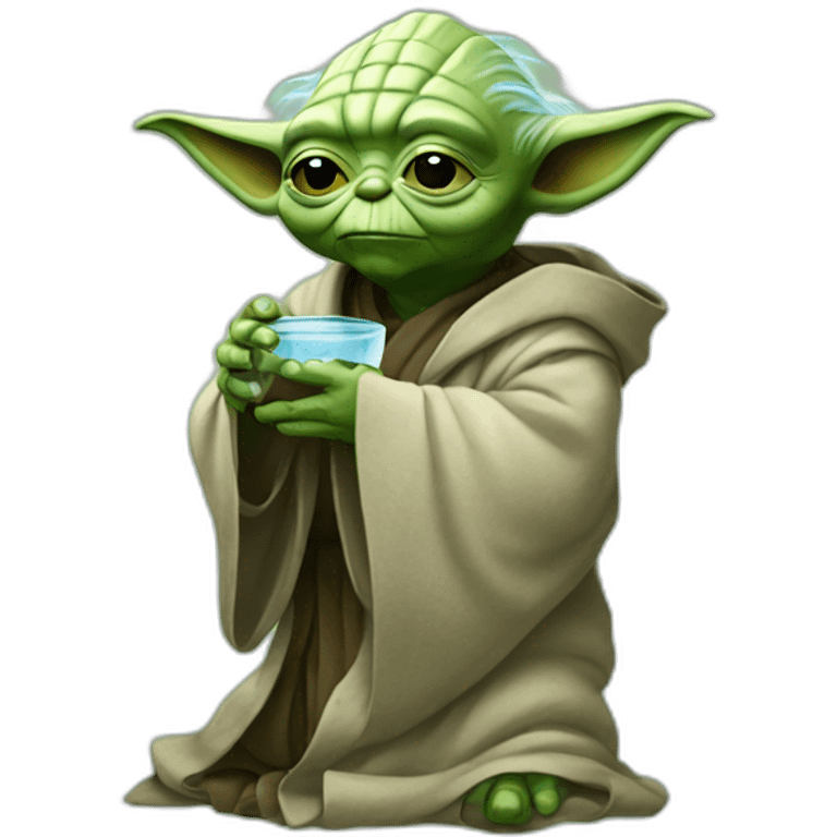 Yoda tomando agua emoji