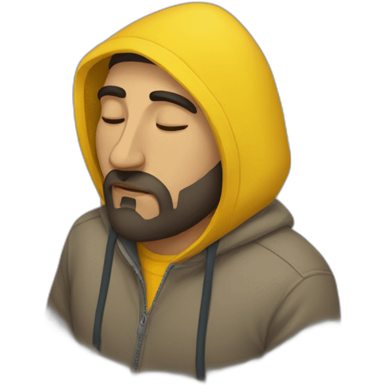 Armenian men  with yellow hoodie sleeping emoji