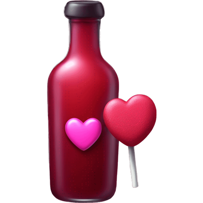 A red potion with a pink heart lollipop beside it emoji