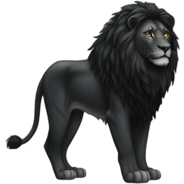 black lion emoji