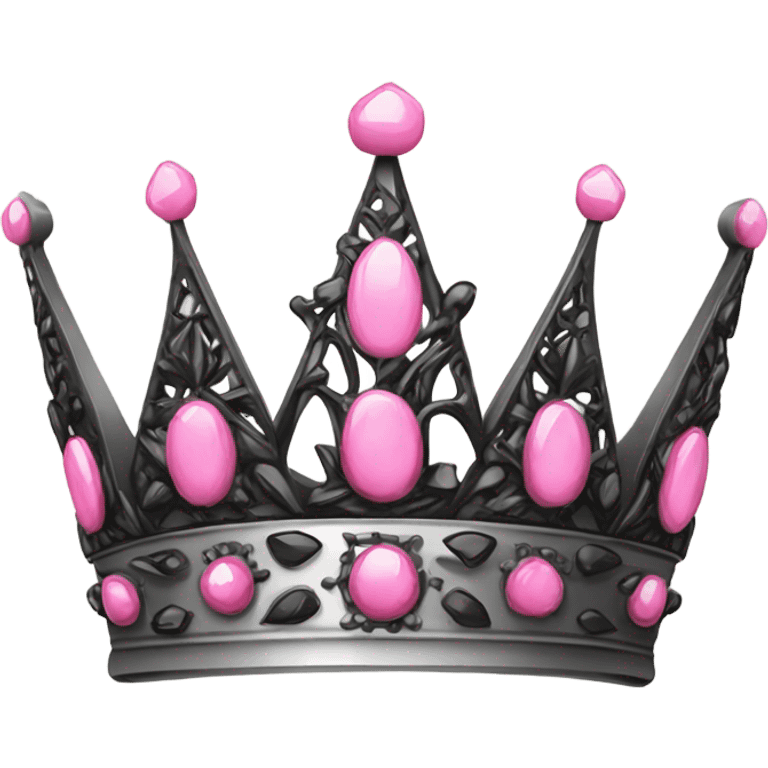 Pink and black crown emoji