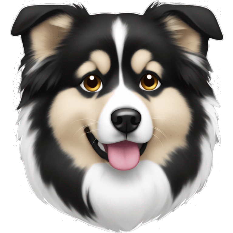 Black and white finnish lapphund emoji