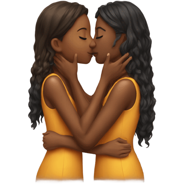 two girls kissing  emoji