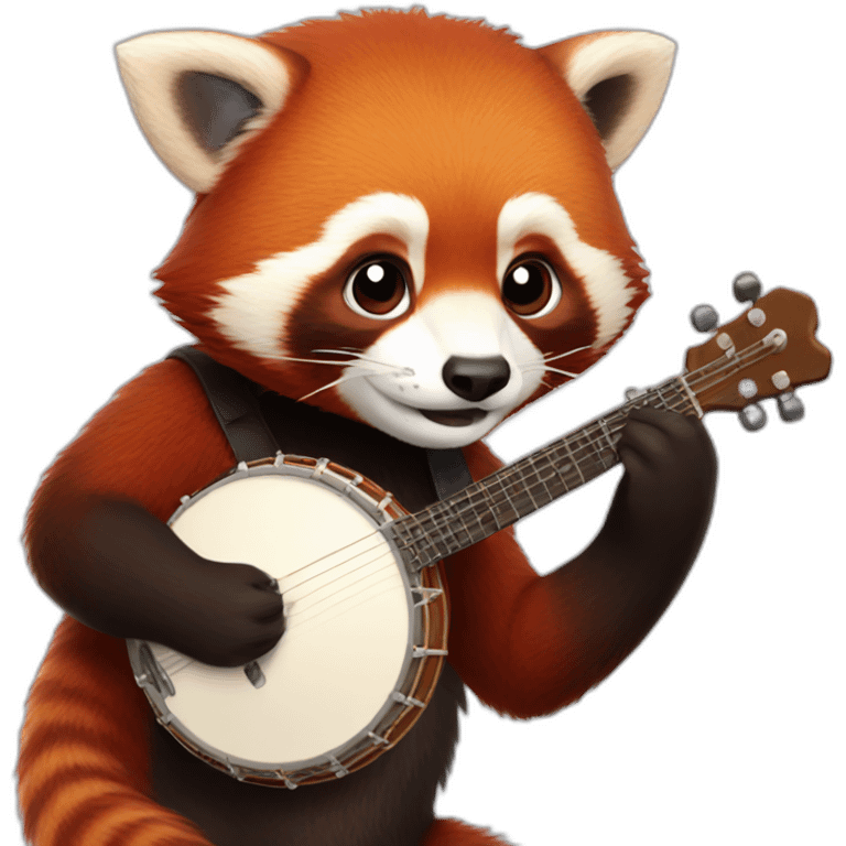 red panda playing banjo emoji