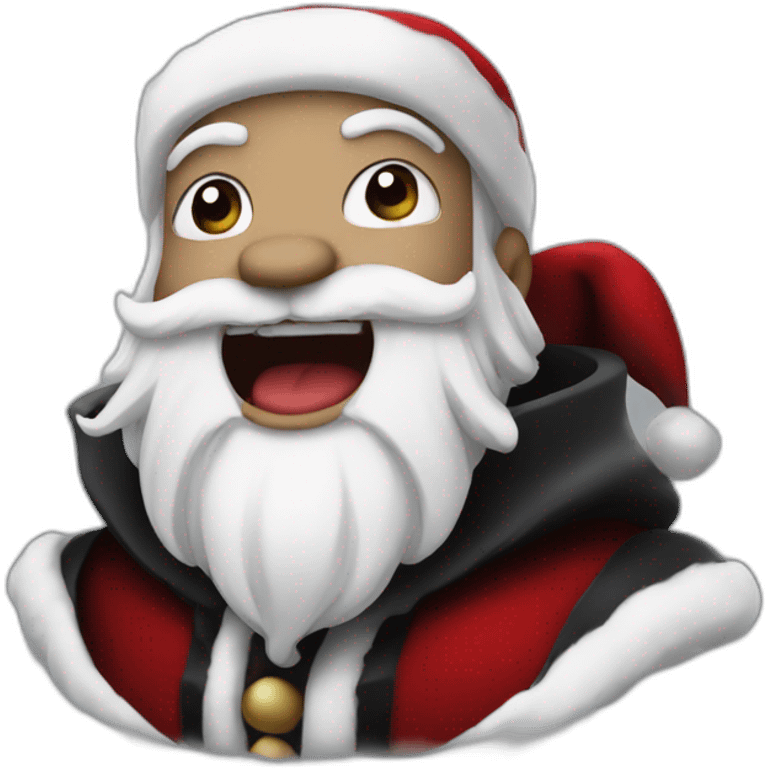 santa claus black and white vampire emoji