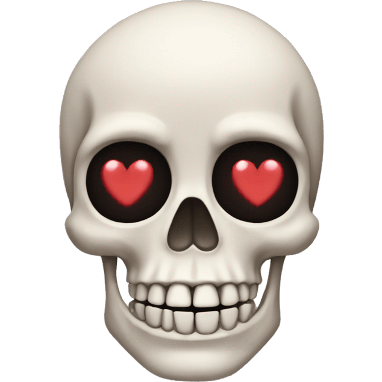 Skelton emoji with heart eyes emoji