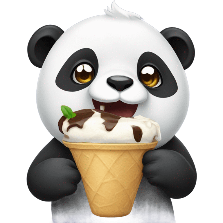 Panda eating ice cream emoji